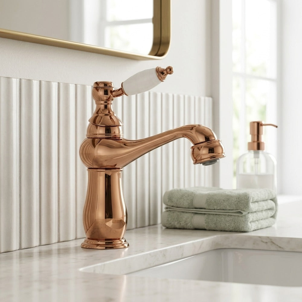 Lagomel single-hole bathroom faucet, set in a Traditional/Classic bathroom