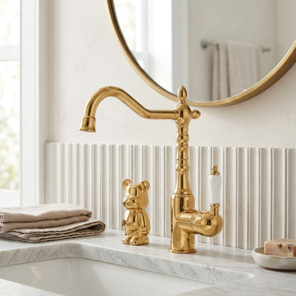 Lagomel single-hole bathroom faucet, set in a Traditional/Classic bathroom