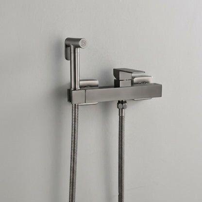 Lagomel wall-mounted single-handle bidet faucet, set in a Contemporary bathroom