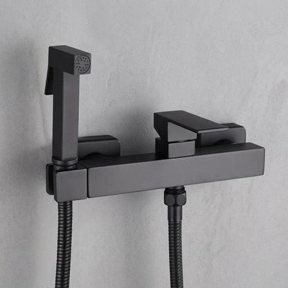 Lagomel wall-mounted single-handle bidet faucet, set in a Contemporary bathroom