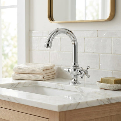 Lagomel single-hole bathroom faucet, set in a Traditional/Classic bathroom