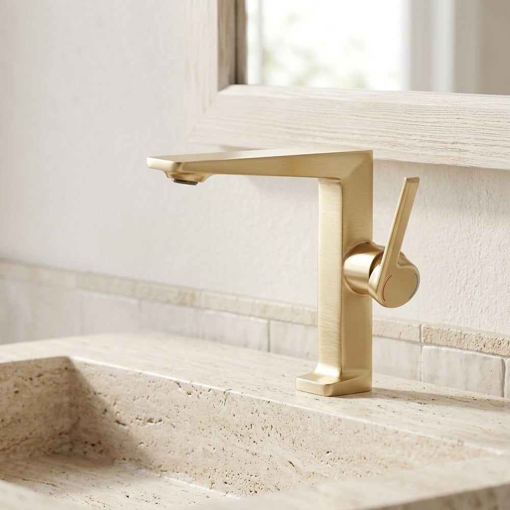 Lagomel single-hole bathroom faucet, set in a Traditional/Classic bathroom