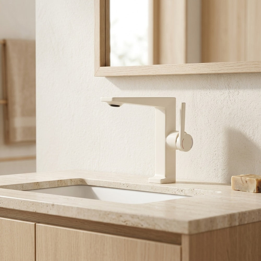 Lagomel single-hole bathroom faucet, set in a Traditional/Classic bathroom