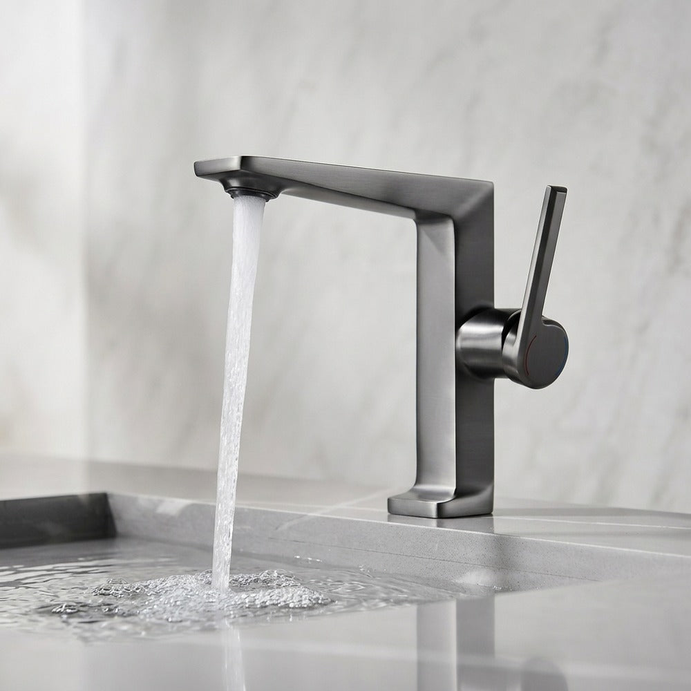Lagomel single-hole bathroom faucet, set in a Traditional/Classic bathroom