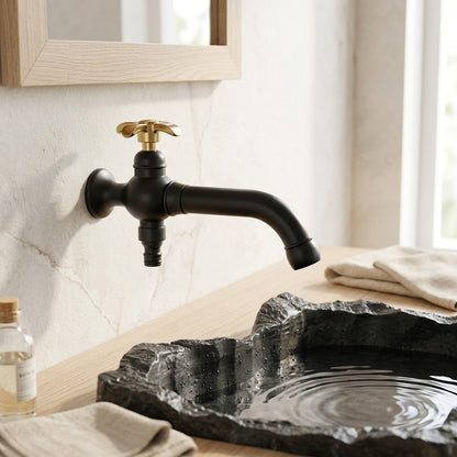 Lagomel single-handle wall-mount bathroom faucet, set in a Modern/Contemporary bathroom