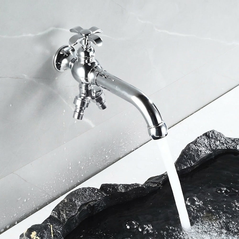 Lagomel single-handle wall-mount bathroom faucet, set in a Modern/Contemporary bathroom