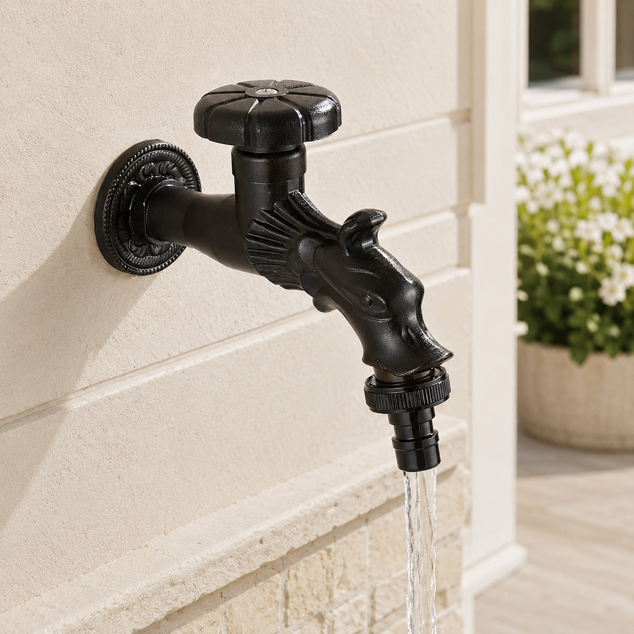 Lagomel wall-mounted single-handle washing machine faucet, set in a Vintage/Retro bathroom