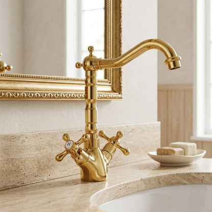 Lagomel single-hole bathroom faucet, set in a Traditional/Classic bathroom