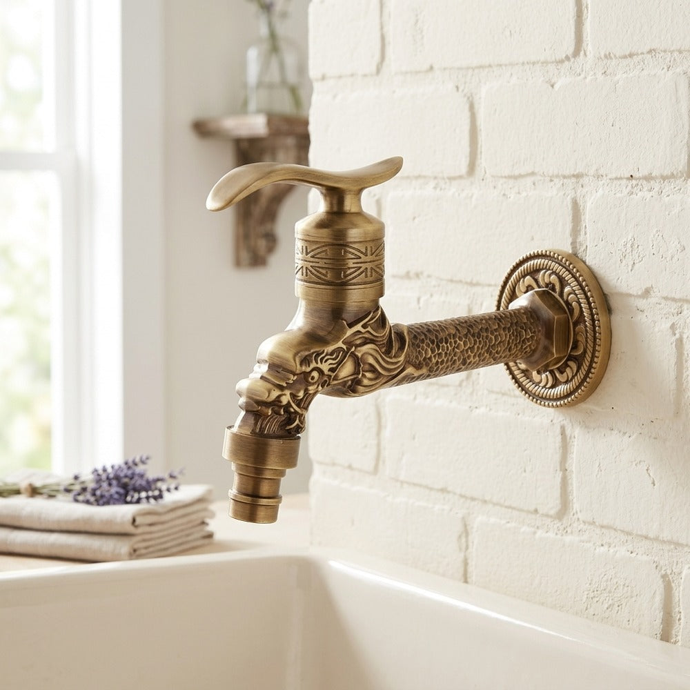 Lagomel wall-mounted washing machine faucet, set in a Traditional/Classic/Rustic/Industrial bathroom