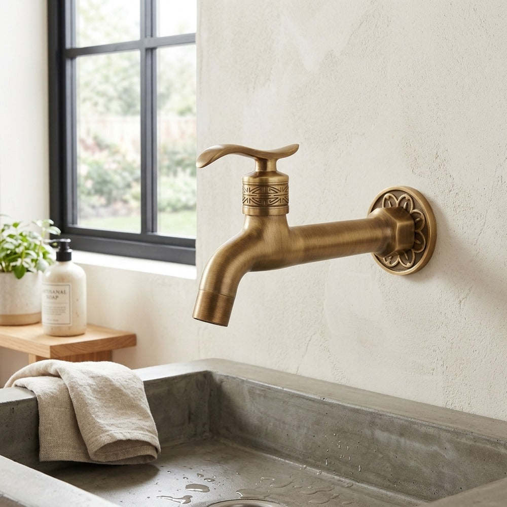 Lagomel wall-mounted washing machine faucet, set in a Traditional/Classic/Rustic/Industrial bathroom