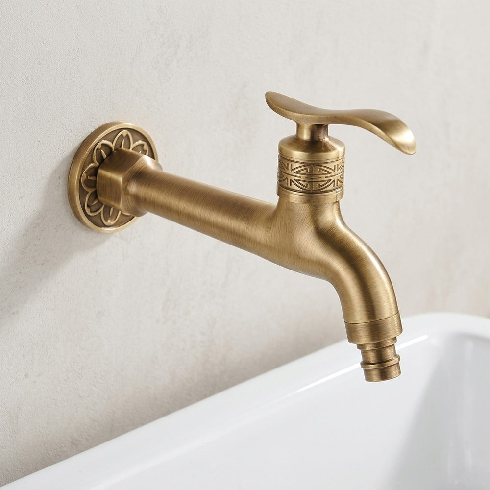 Lagomel wall-mounted washing machine faucet, set in a Traditional/Classic/Rustic/Industrial bathroom