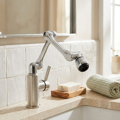 Lagomel faucet aerator, set in a Modern bathroom