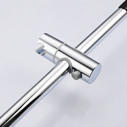 Integrated Body Jet Massage Shower Slide Bar, Chrome Contemporary Wall-Mount Slide Bar