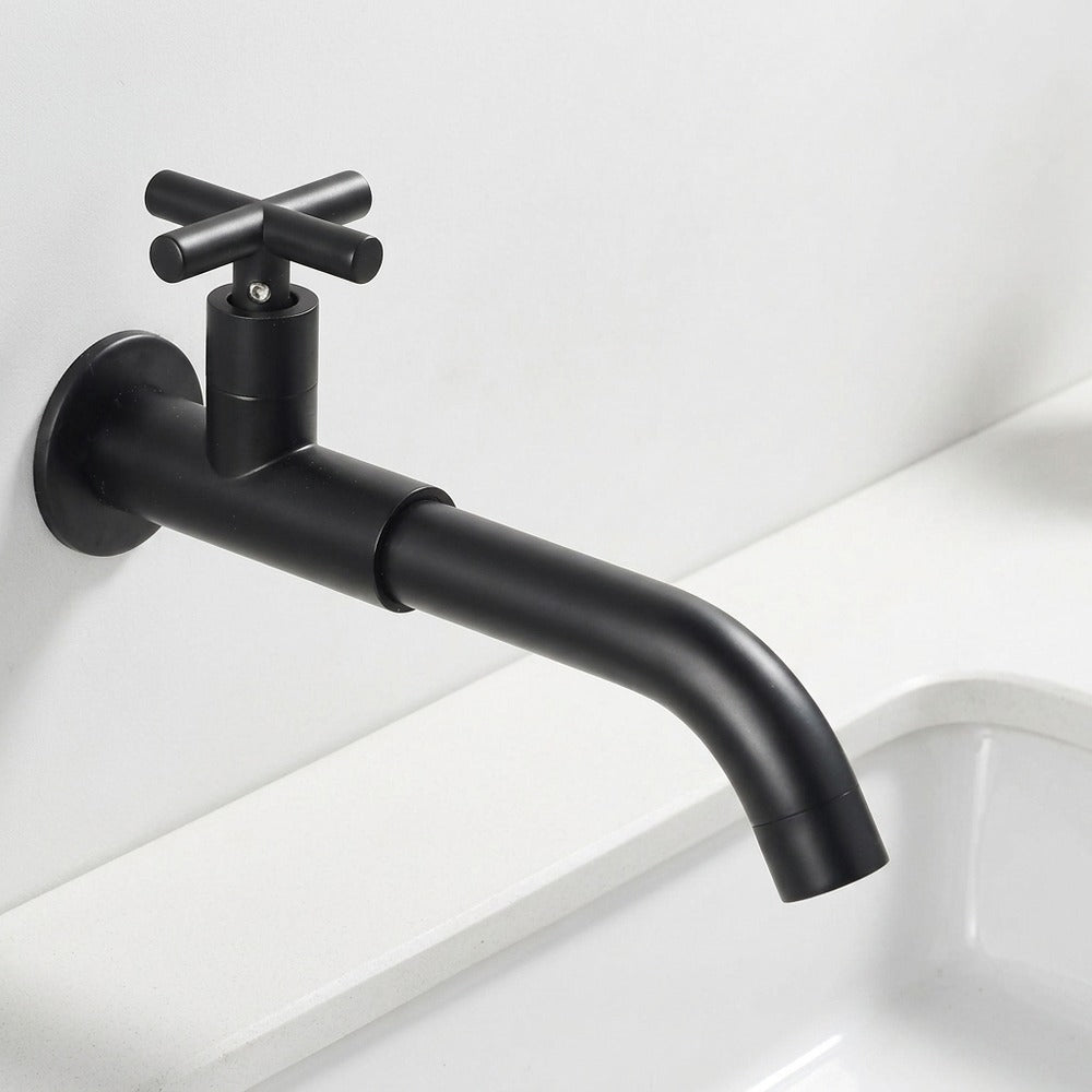 Lagomel single-hole wall-mount bathroom faucet, set in a Traditional/Classic bathroom