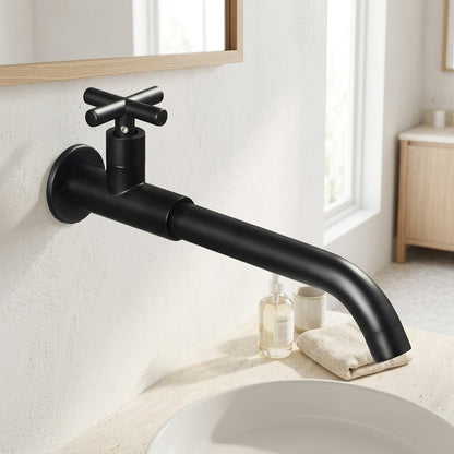 Lagomel single-hole wall-mount bathroom faucet, set in a Traditional/Classic bathroom