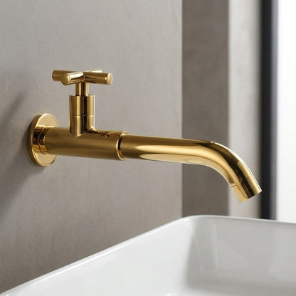 Lagomel single-hole wall-mount bathroom faucet, set in a Traditional/Classic bathroom