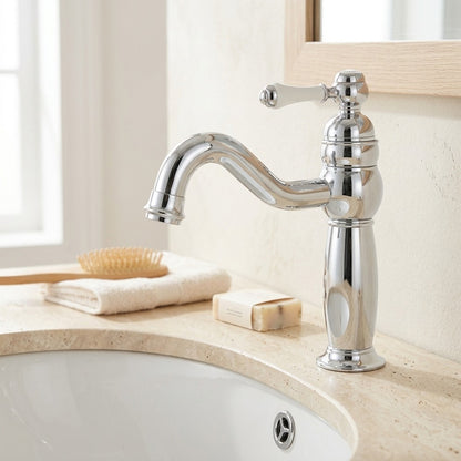 Lagomel single-hole bathroom faucet, set in a Traditional/Classic bathroom