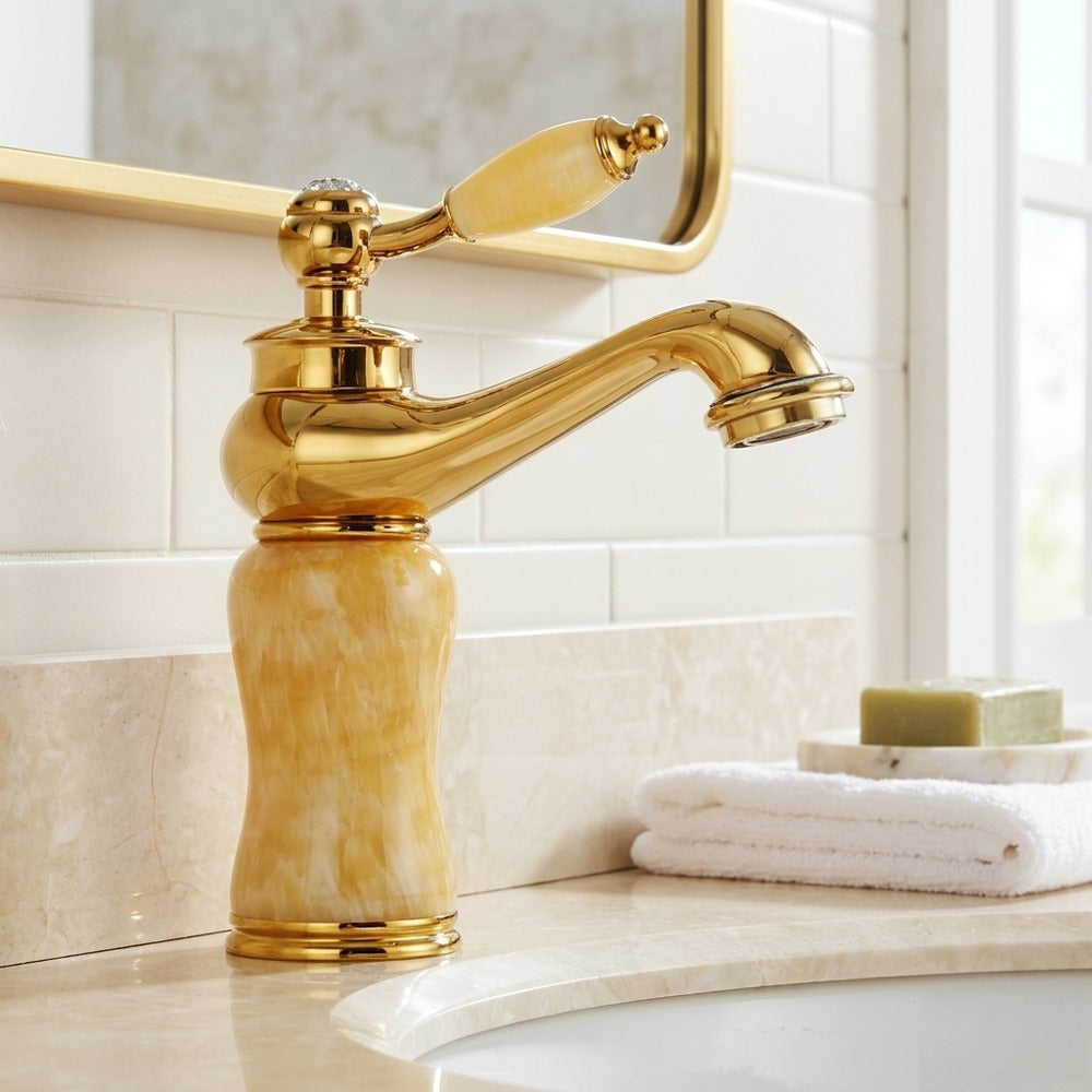 Lagomel single-hole bathroom faucet, set in a Traditional/Classic bathroom