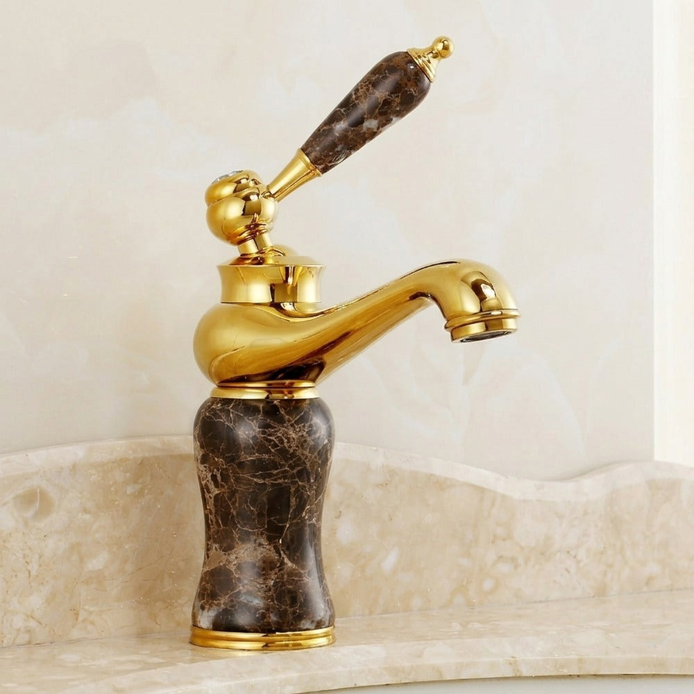 Lagomel single-hole bathroom faucet, set in a Traditional/Classic bathroom