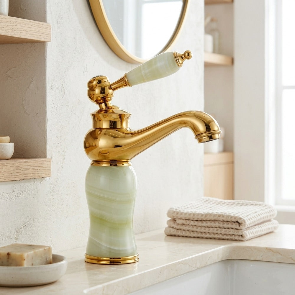 Lagomel single-hole bathroom faucet, set in a Traditional/Classic bathroom