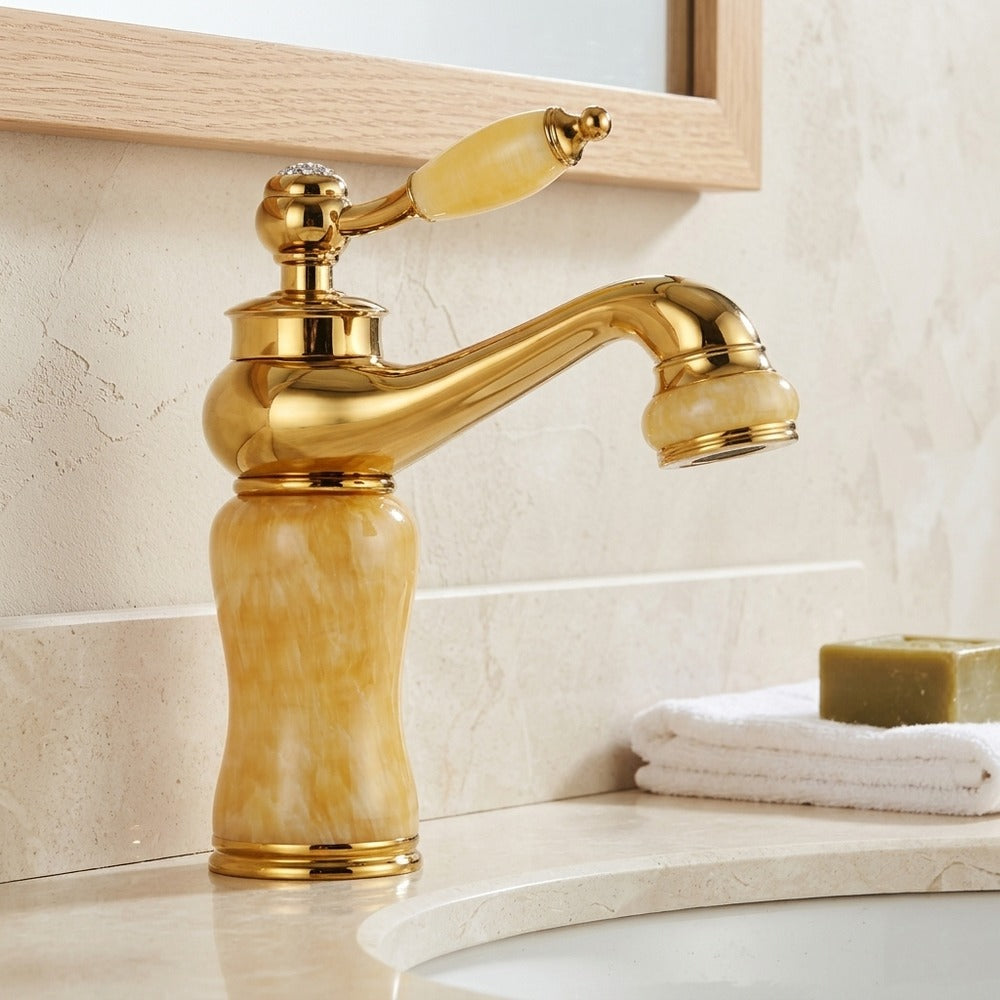 Lagomel single-hole bathroom faucet, set in a Traditional/Classic bathroom