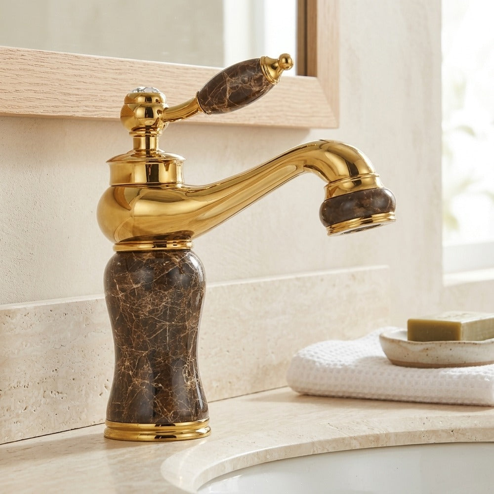 Lagomel single-hole bathroom faucet, set in a Traditional/Classic bathroom