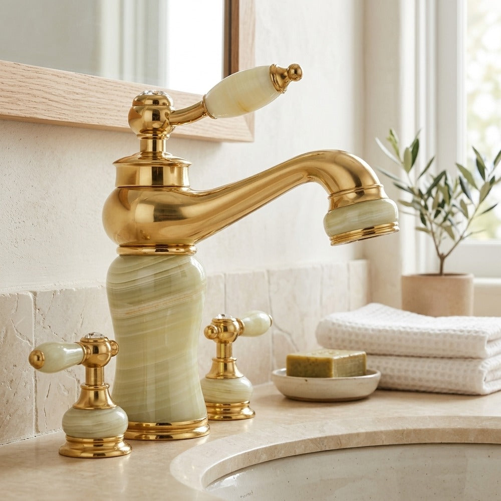 Lagomel single-hole bathroom faucet, set in a Traditional/Classic bathroom