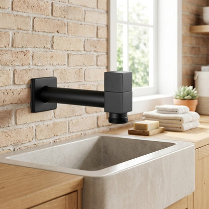 Lagomel wall-mounted washing machine faucet, set in a Traditional/Classic/Rustic/Industrial bathroom