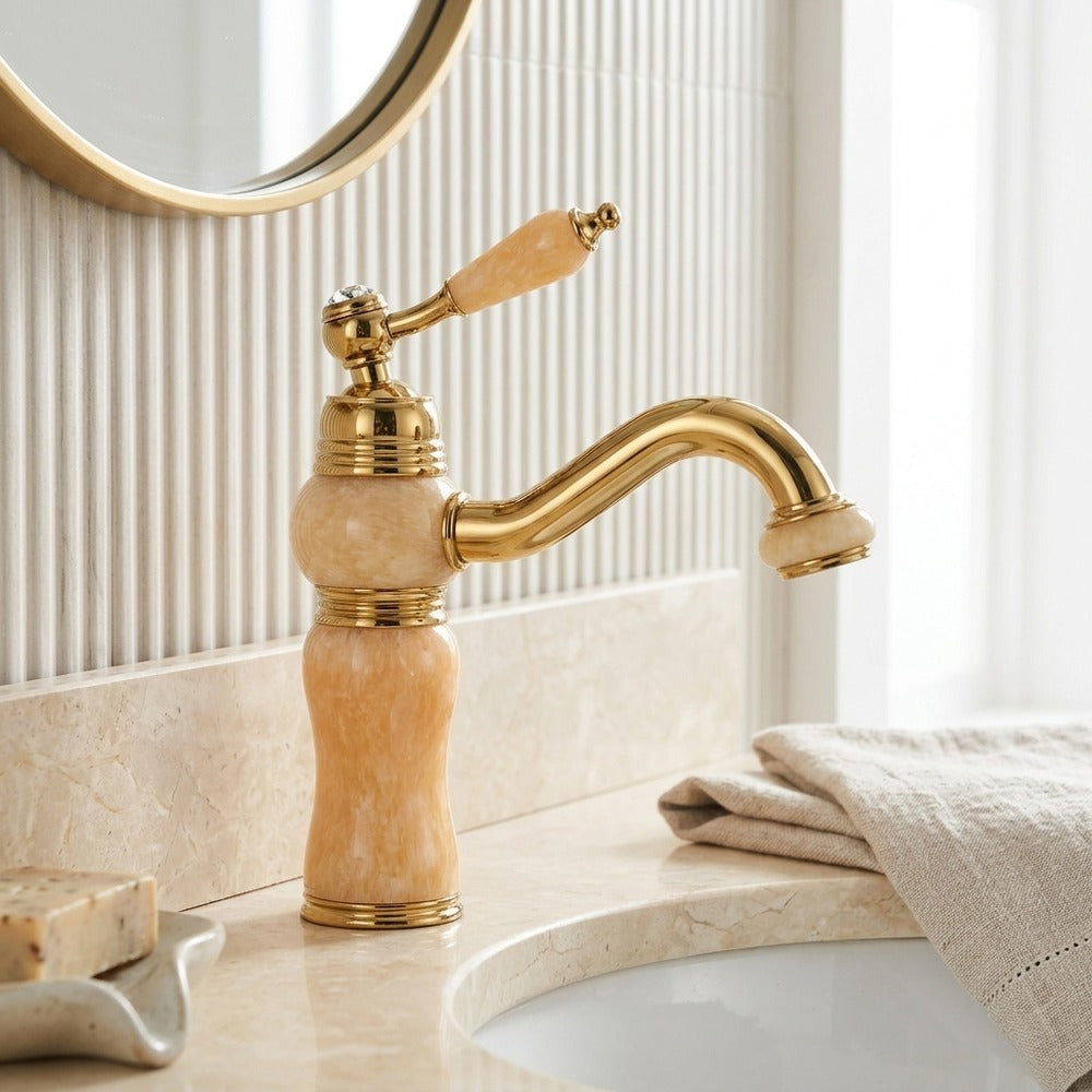 Lagomel single-hole bathroom faucet, set in a Traditional/Classic bathroom