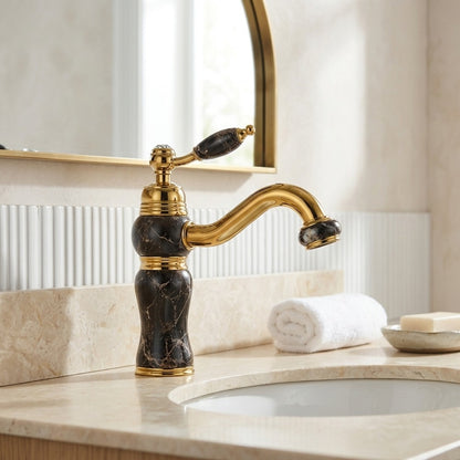 Lagomel single-hole bathroom faucet, set in a Traditional/Classic bathroom