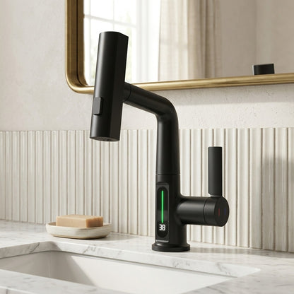 Lagomel pull-out single-hole bathroom faucet, set in a Traditional/Classic/Vintage/Retro bathroom