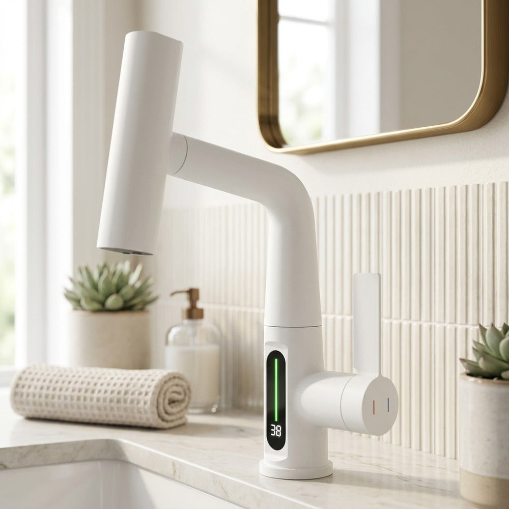 Lagomel pull-out single-hole bathroom faucet, set in a Traditional/Classic/Vintage/Retro bathroom