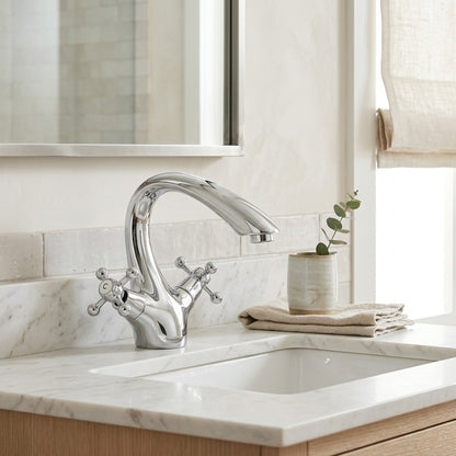 Lagomel single-hole bathroom faucet, set in a Traditional/Classic bathroom