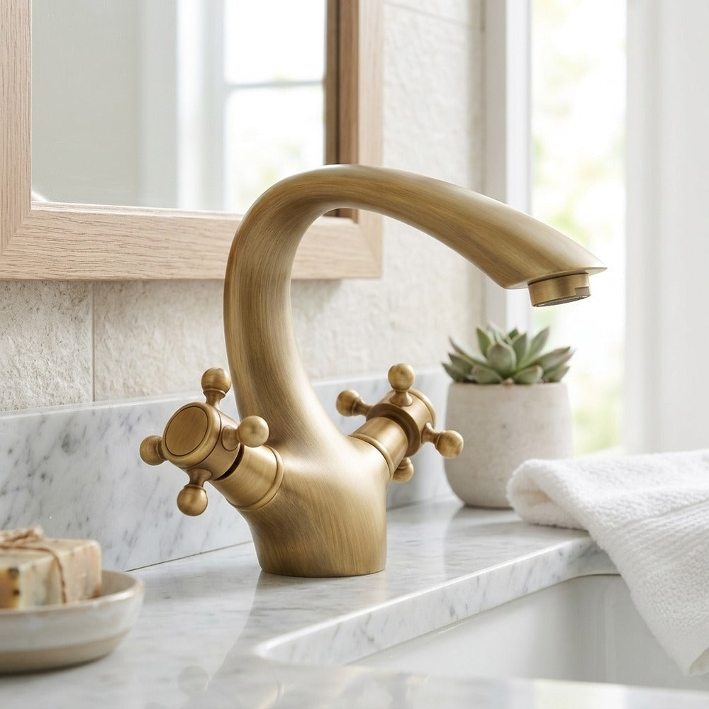 Lagomel single-hole bathroom faucet, set in a Traditional/Classic bathroom