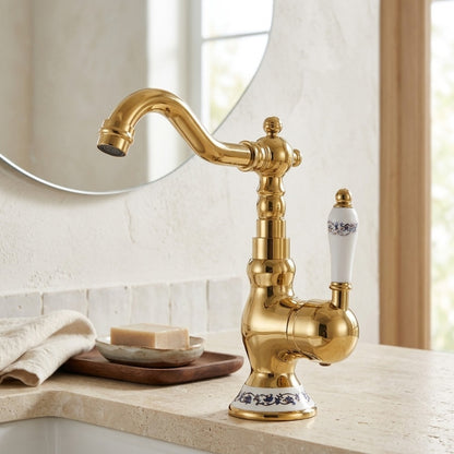 Lagomel single-hole bathroom faucet, set in a Traditional/Classic bathroom