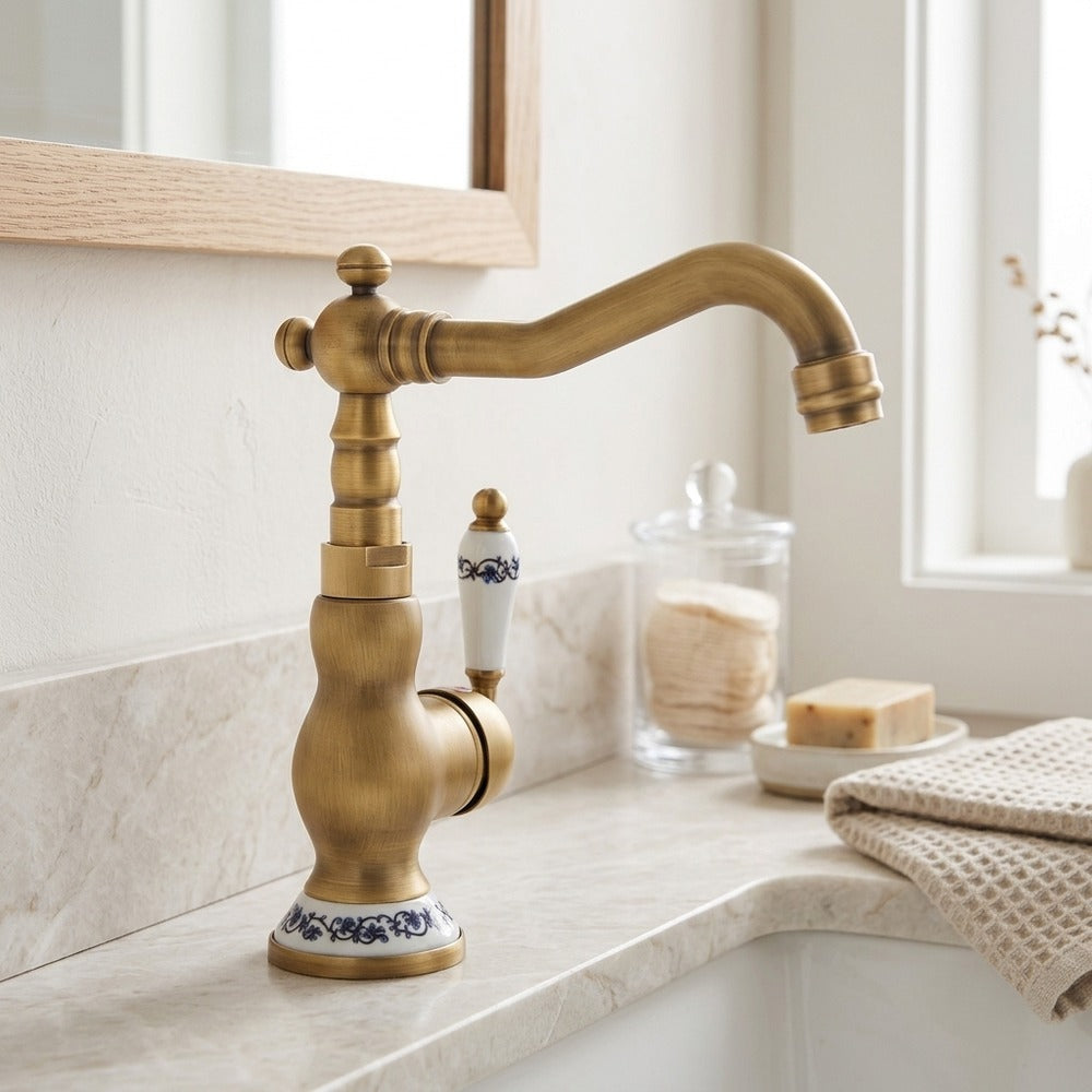 Lagomel single-hole bathroom faucet, set in a Traditional/Classic bathroom