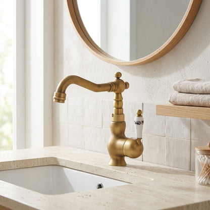 Lagomel single-hole bathroom faucet, set in a Traditional/Classic bathroom