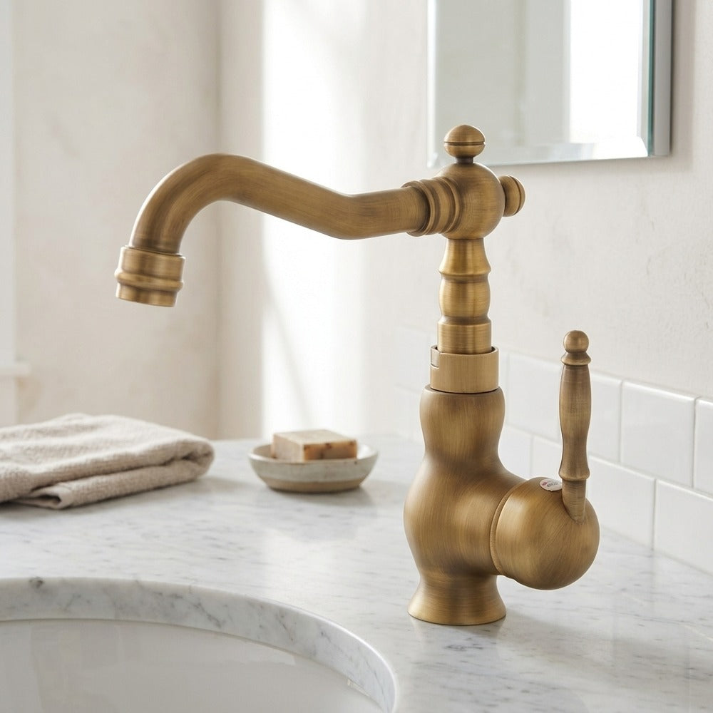 Lagomel single-hole bathroom faucet, set in a Traditional/Classic bathroom