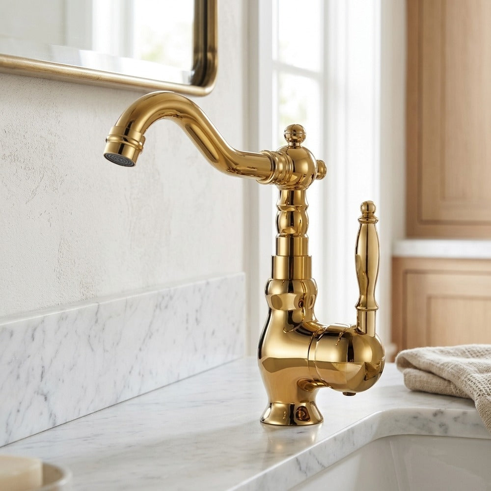 Lagomel single-hole bathroom faucet, set in a Traditional/Classic bathroom
