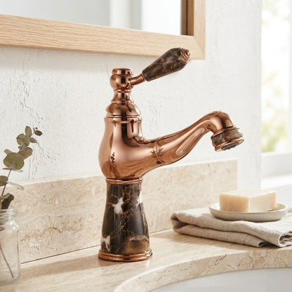 Lagomel pull-out single-hole bathroom faucet, set in a Traditional/Classic/Vintage/Retro bathroom