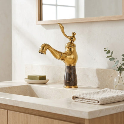 Lagomel single-hole bathroom faucet, set in a Traditional/Classic bathroom