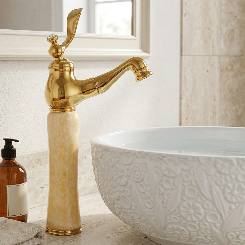 Lagomel single-hole bathroom faucet, set in a Traditional/Classic bathroom