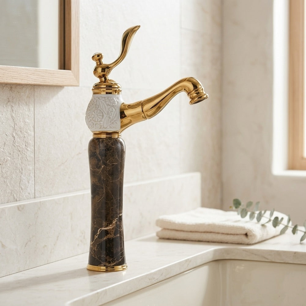 Lagomel single-hole bathroom faucet, set in a Traditional/Classic bathroom