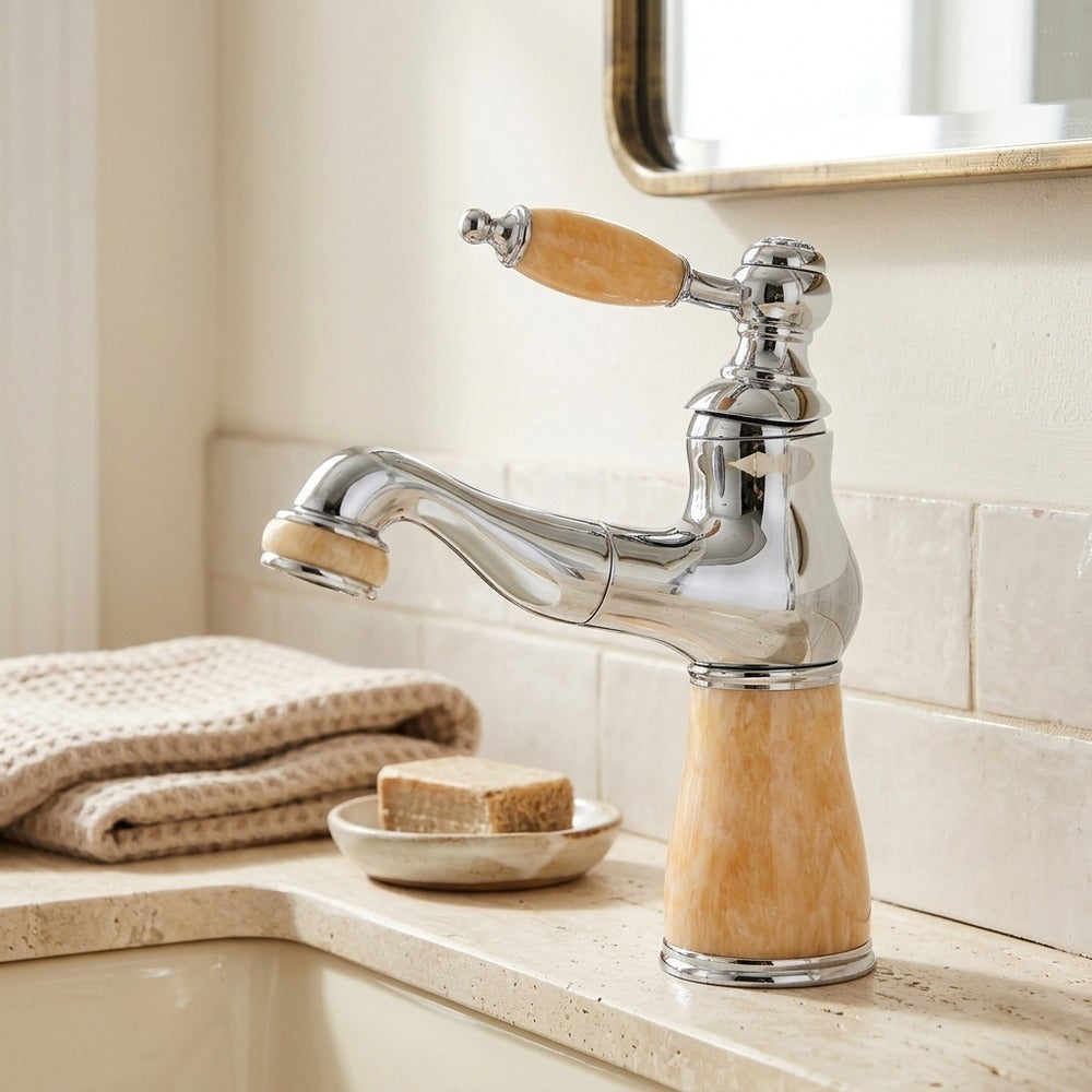 Lagomel single-hole bathroom faucet, set in a Traditional/Classic bathroom