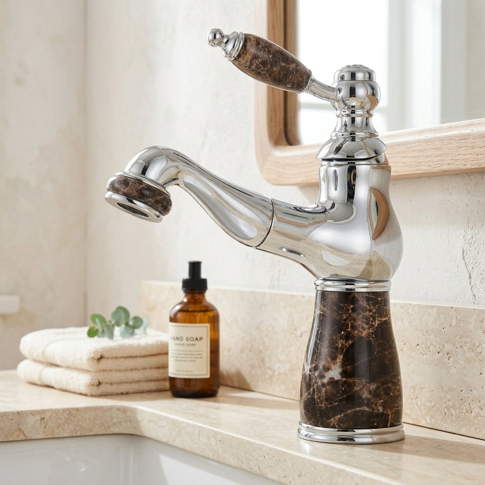 Lagomel single-hole bathroom faucet, set in a Traditional/Classic bathroom