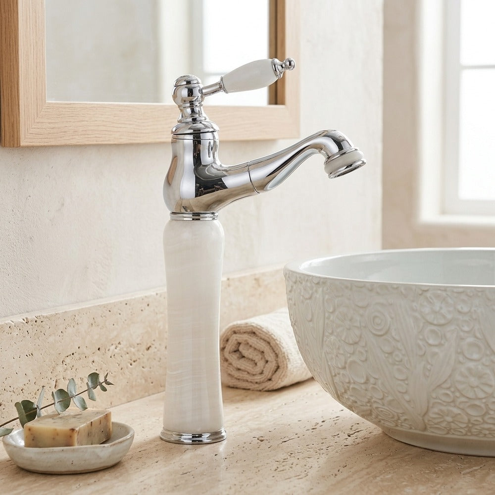 Lagomel single-hole bathroom faucet, set in a Traditional/Classic bathroom