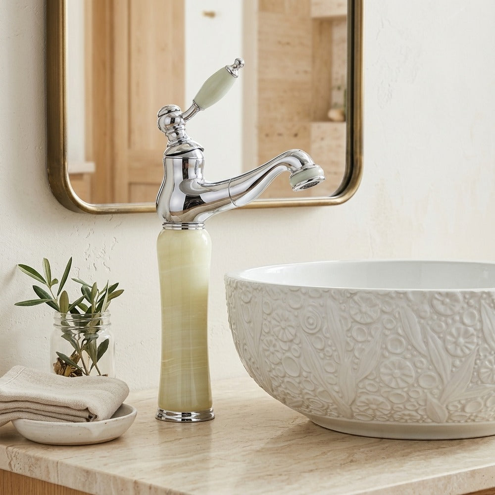 Lagomel single-hole bathroom faucet, set in a Traditional/Classic bathroom