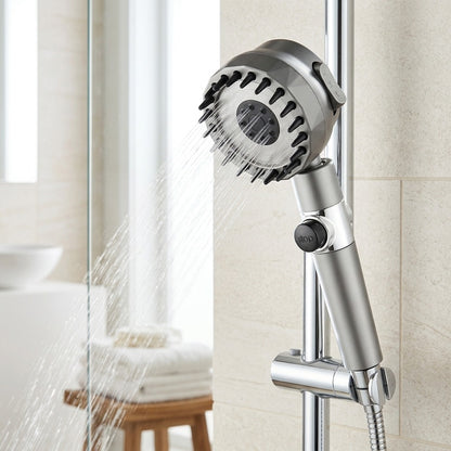Lagomel hand shower in chrome, matte black, set in a Traditional/Classic bathroom