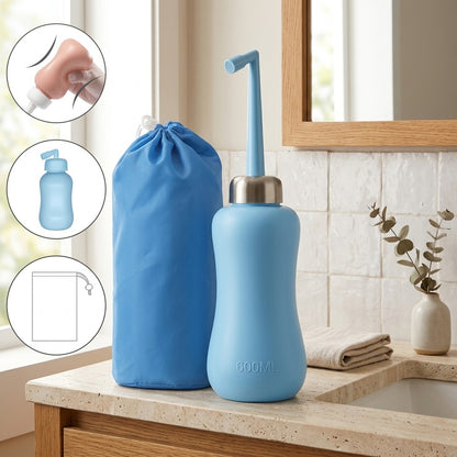 Lagomel bidet attachment in multi-color, set in a Modern bathroom