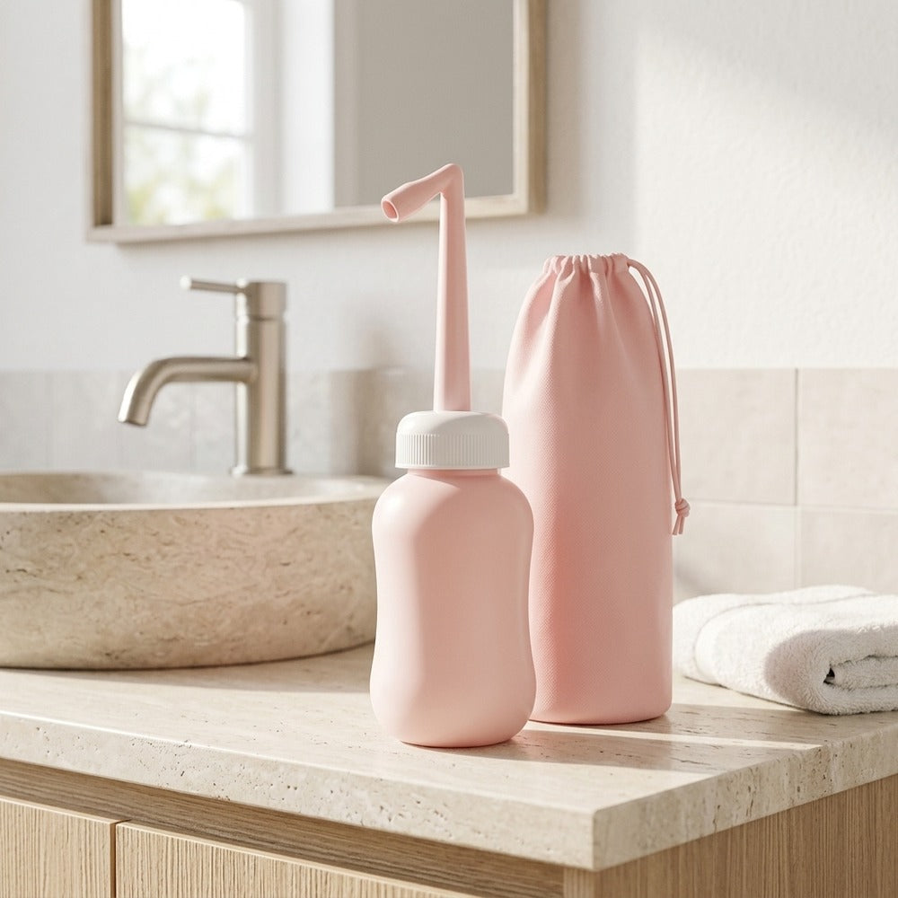 Lagomel bidet attachment, set in a Modern bathroom